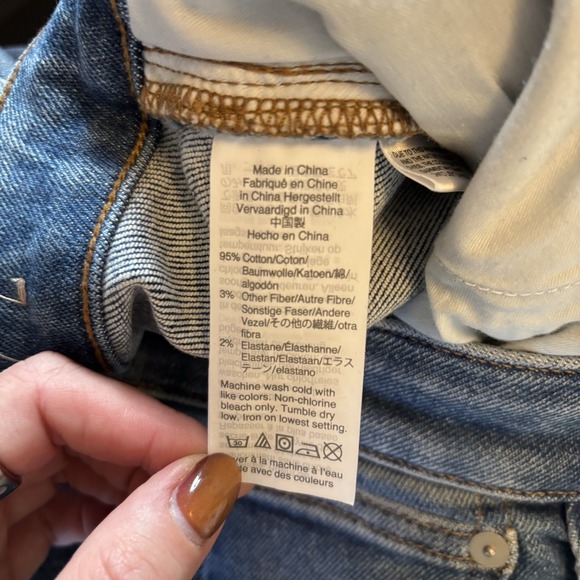 Madewell Cali Demi Boot Jeans 34 Tall Blue Denim High Rise Raw Hem 27.5" - Picture 6 of 9